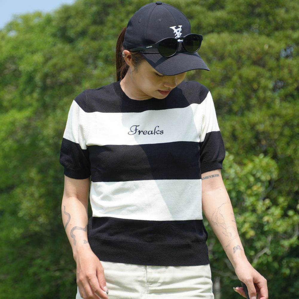 Freaks Logo Striped Crew Neck Knit