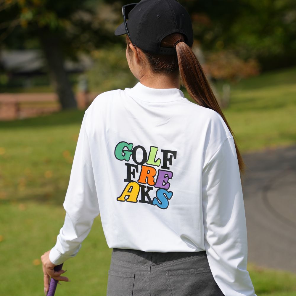 Multi-color logo mock neck Long Sleeve