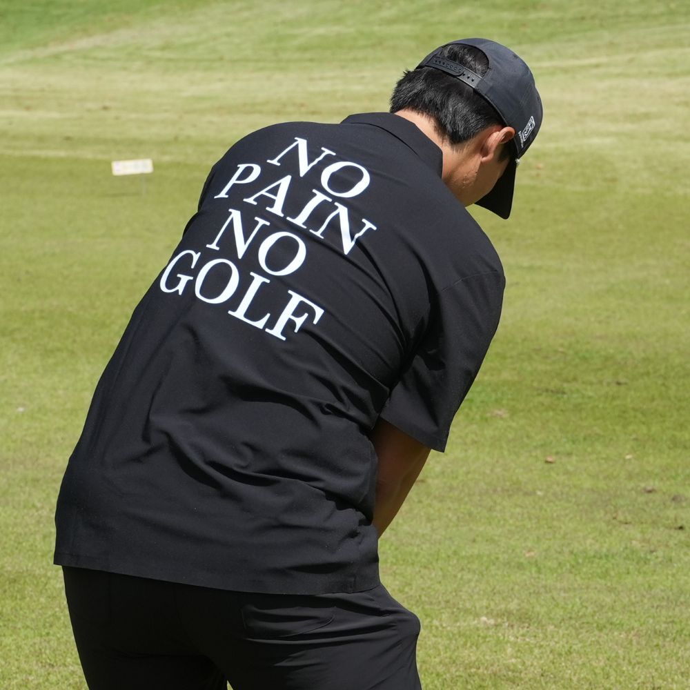 No pain No golf logo polo shirts