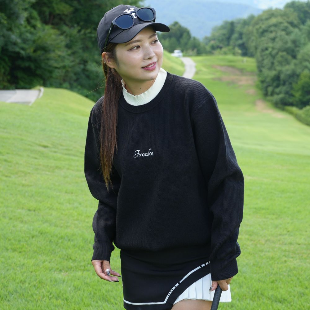 Freaks Layered Mock Neck Knit Sweat