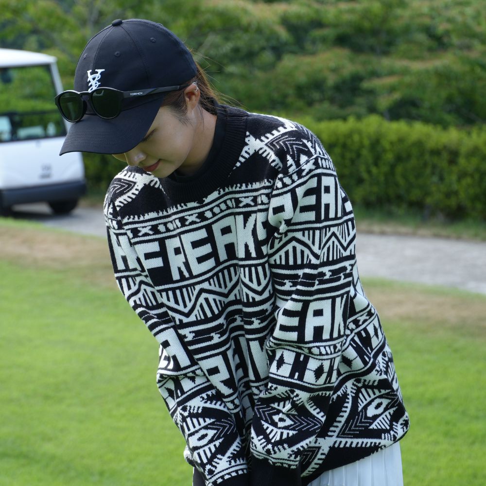 Freaks All Over Pattern Knit Sweatshirt