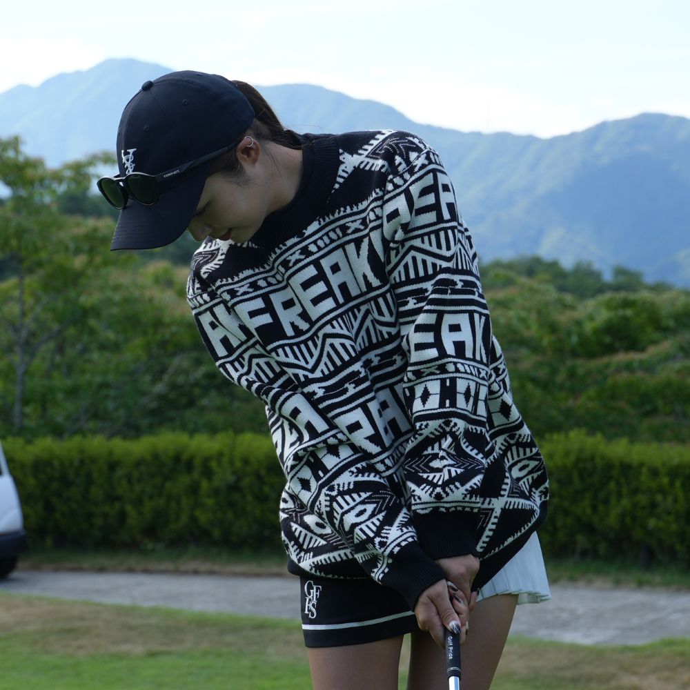 Freaks All Over Pattern Knit Sweatshirt