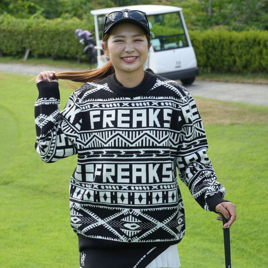 Freaks All Over Pattern Knit Sweatshirt