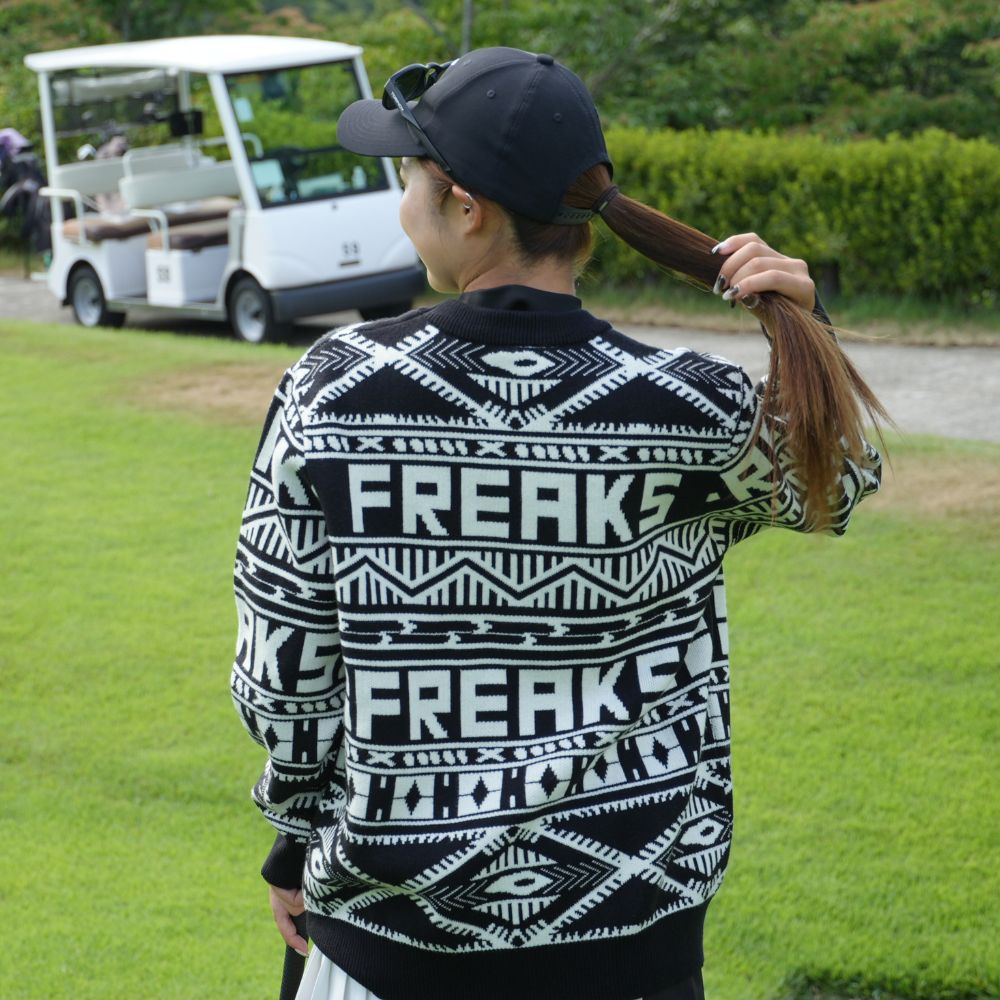 Freaks All Over Pattern Knit Sweatshirt