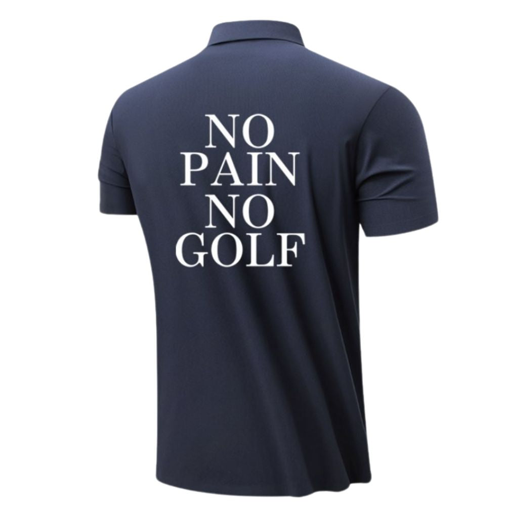 No pain No golf logo polo shirts