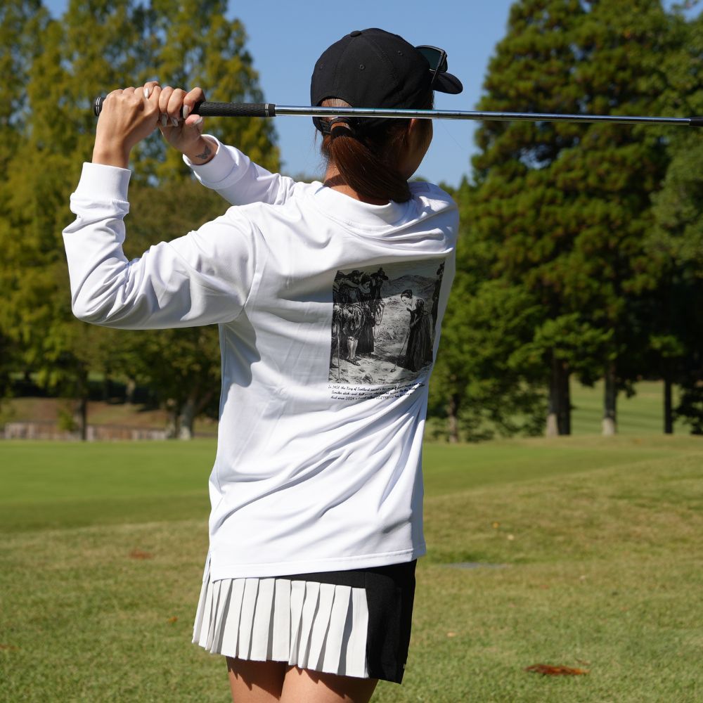 Back print mock neck long sleeve shirts