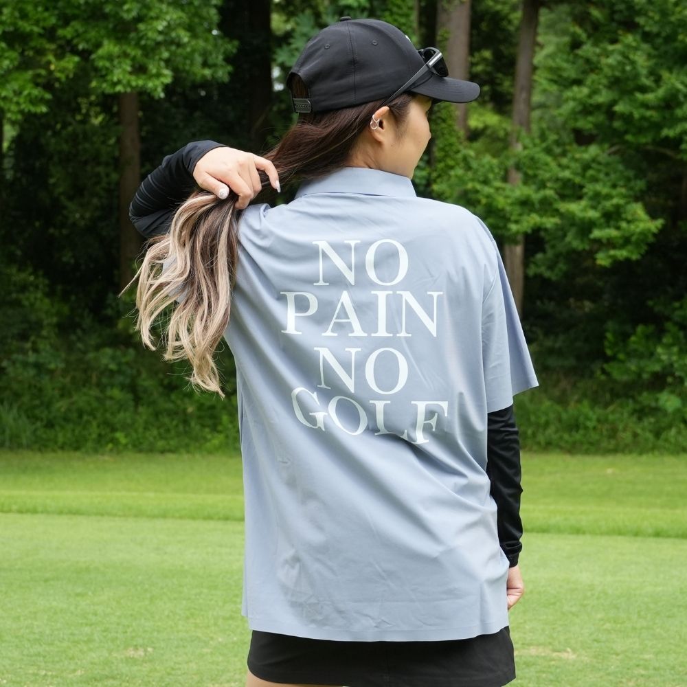 No pain No golf logo polo shirts