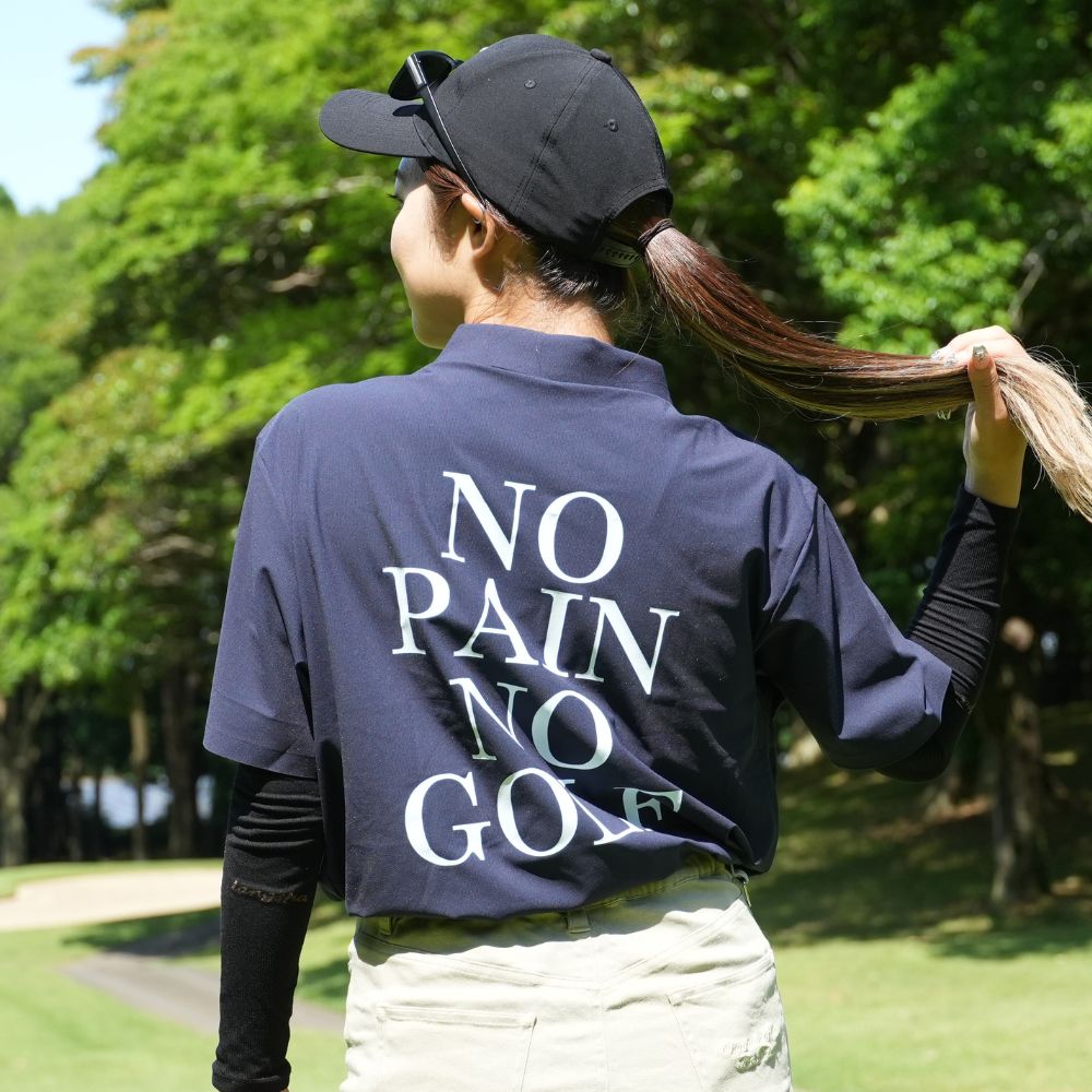 No pain No golf logo polo shirts