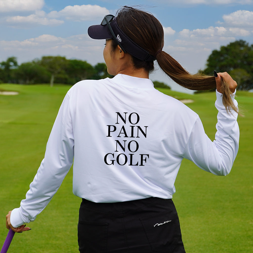 No pain No golf mock neck shirts long sleeve