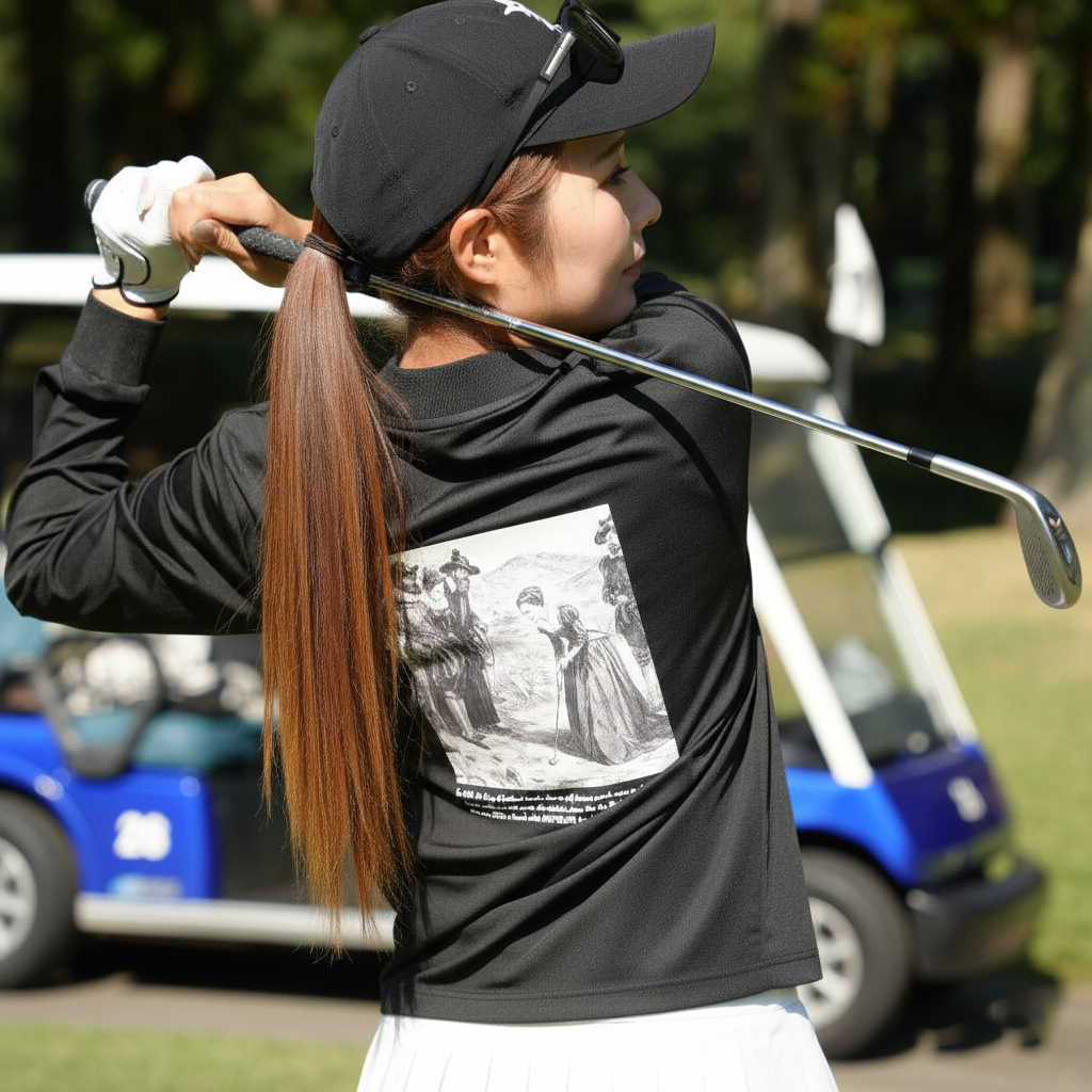 Back print mock neck long sleeve shirts