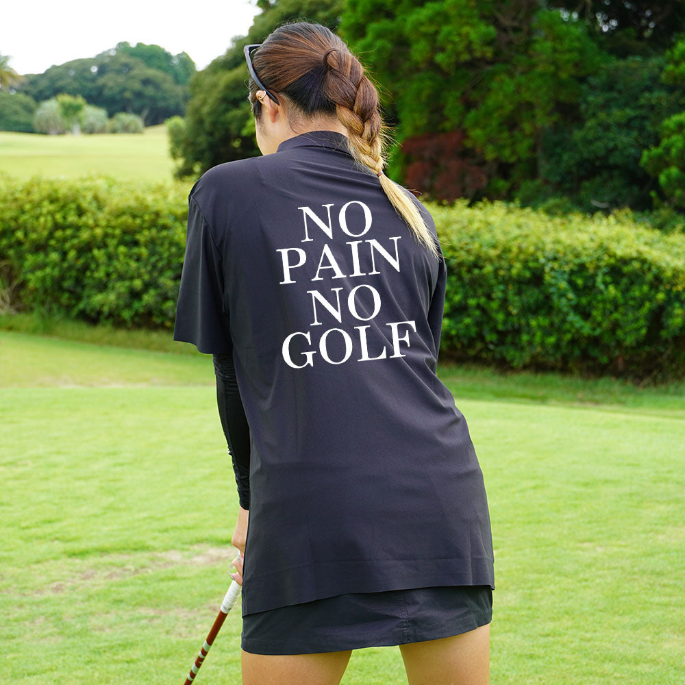 No pain No golf logo polo shirts