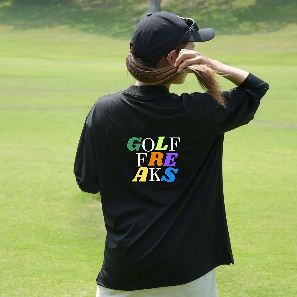 Multi-color logo mock neck Long Sleeve