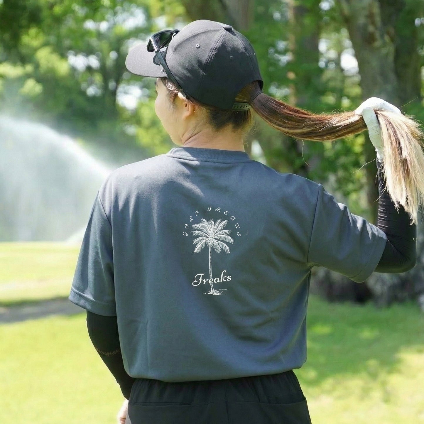 Sweat-proof Palm Tree Mockneck Shirts