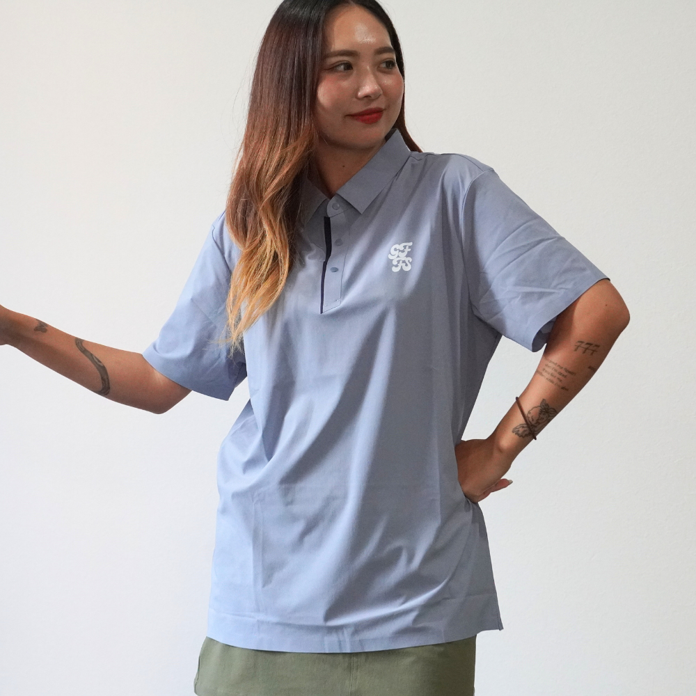 Snap button logo polo shirts