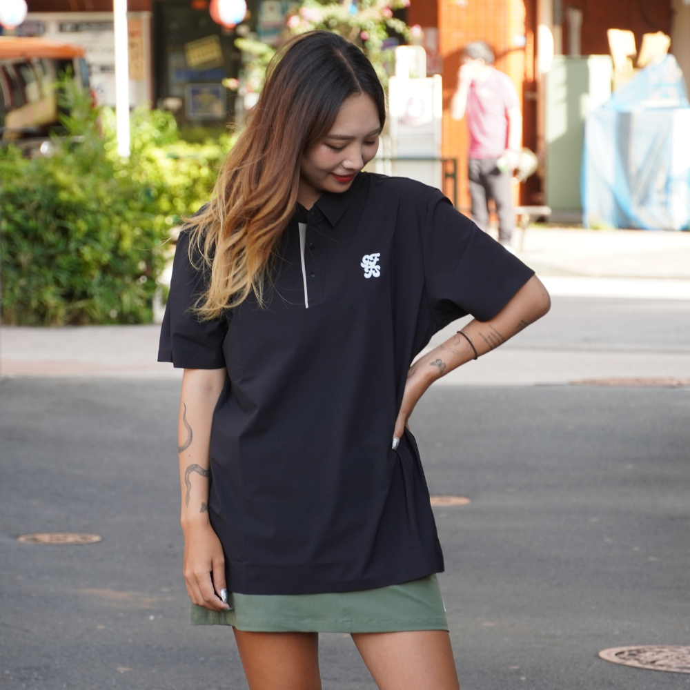 ゴルフフリークス】Snap button logo polo shirts(スナップボタンロゴ ゴルフフリークス】Snap button logo polo shirts(スナップボタンロゴ