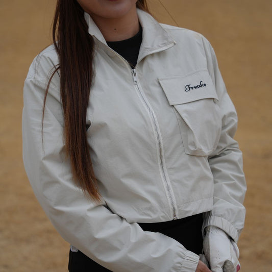 UV Cut Cropped Logo Track Jacket