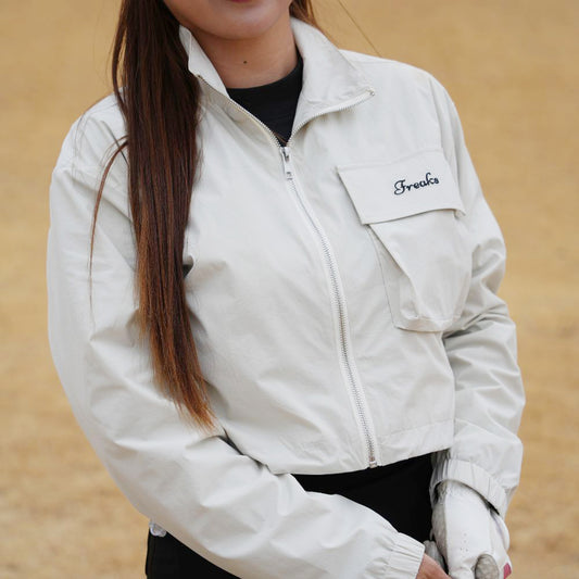 UV Cut Cropped Logo Track Jacket