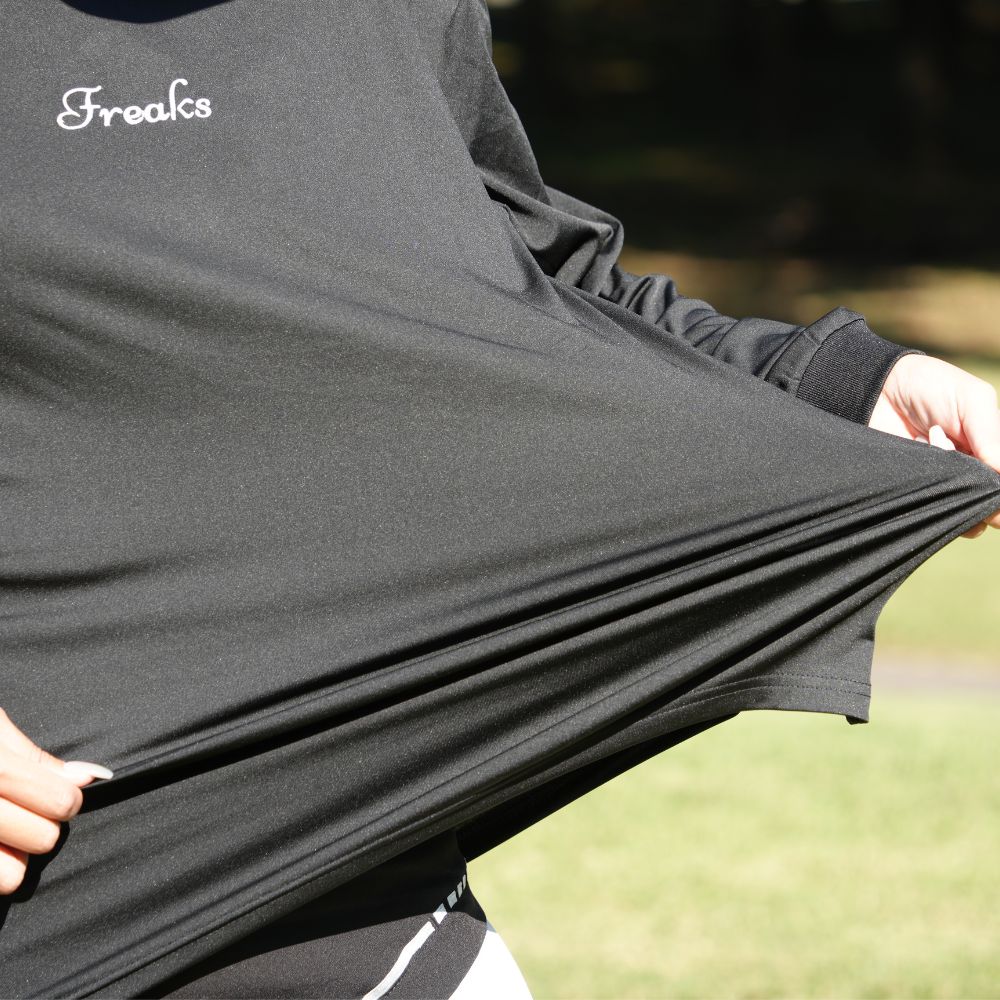 Back print mock neck long sleeve shirts