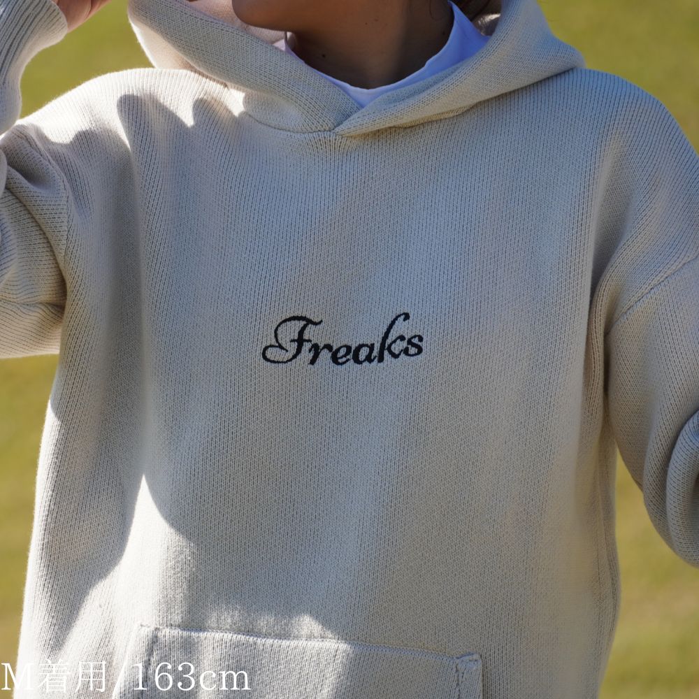 freaks logo knit hoodie