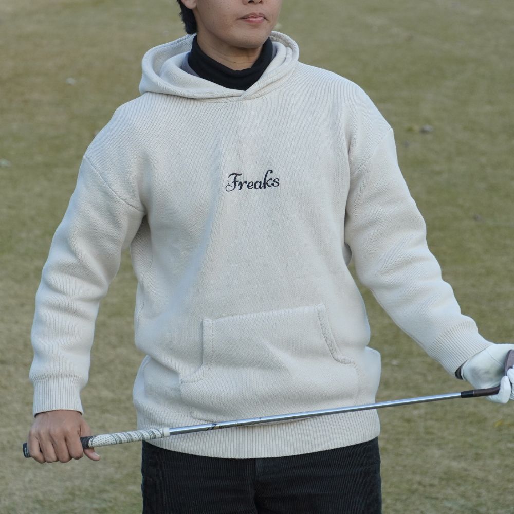 freaks logo knit hoodie