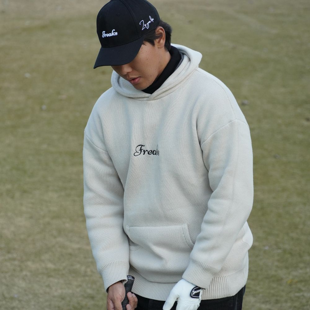 freaks logo knit hoodie