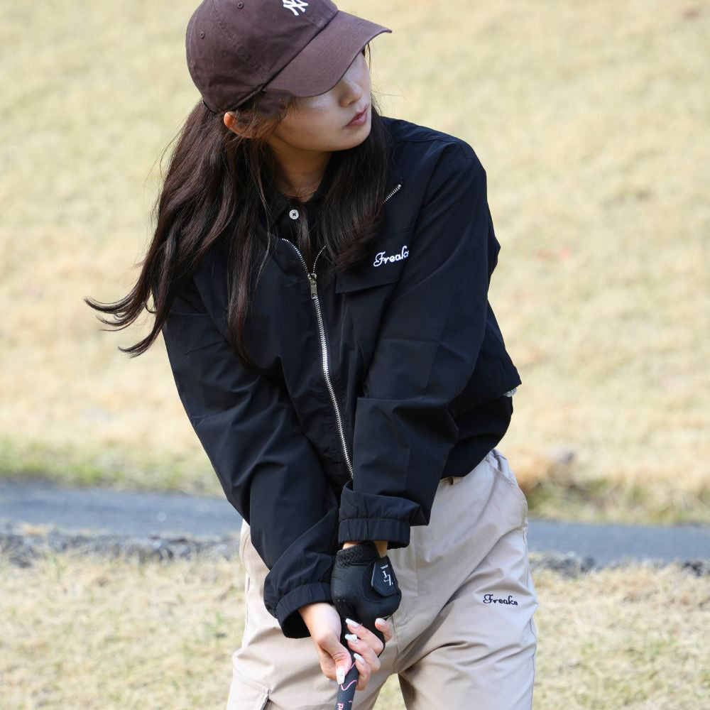 UV Cut Cropped Logo Track Jacket
