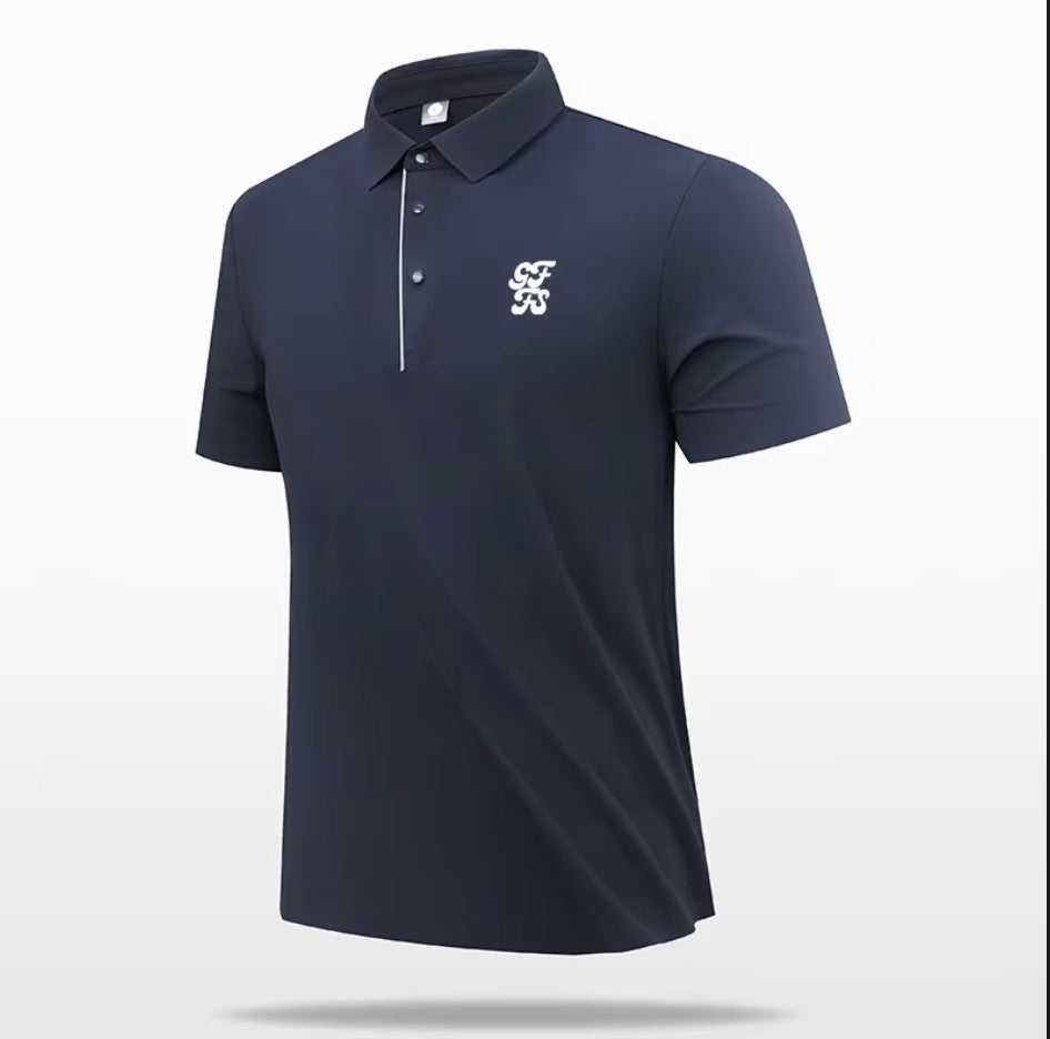 Snap button logo polo shirts