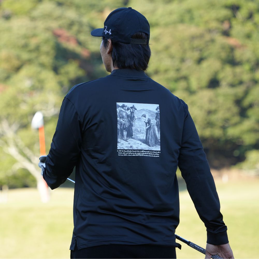 Back print mock neck long sleeve shirts