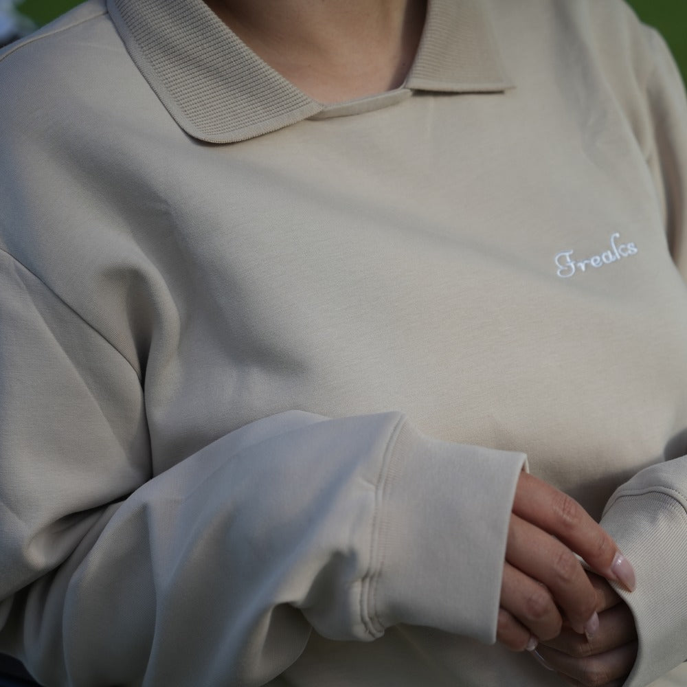 RIB COLLAR SWEAT SHIRT