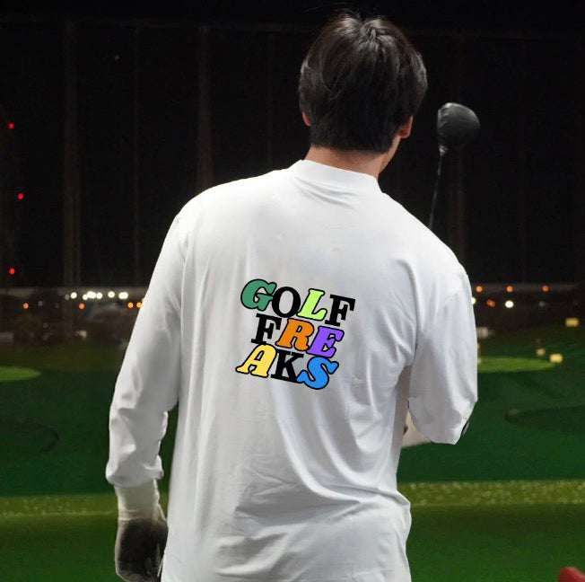 Multi-color logo mock neck Long Sleeve
