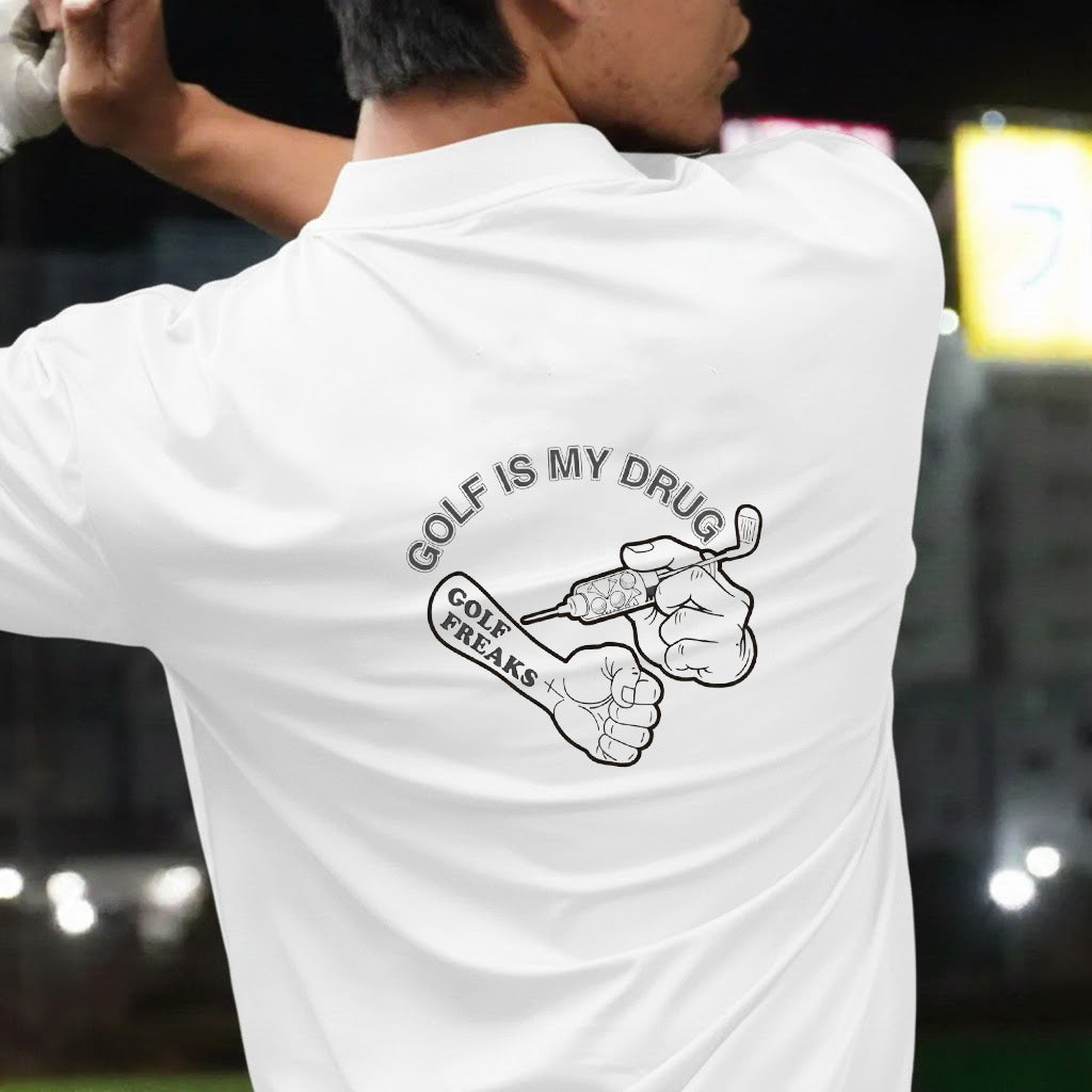 DRUG Back Print mock neck shirts