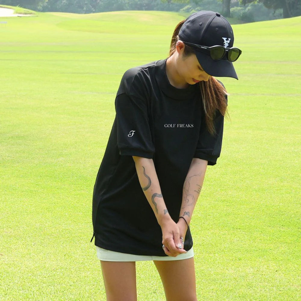 Sweat-proof Front Logo Mockneck Shirts