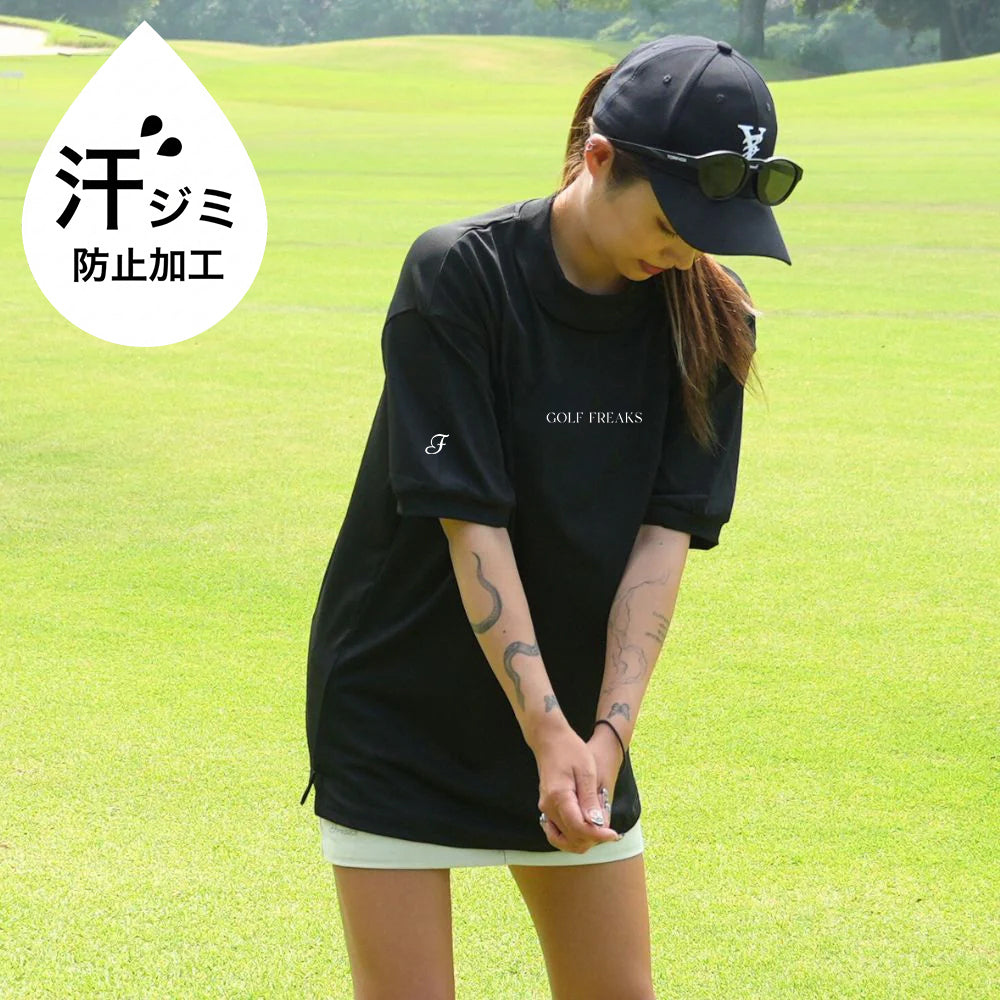 Sweat-proof Front Logo Mockneck Shirts